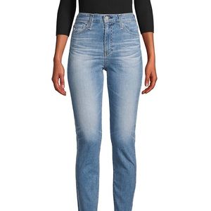 NWT AG Jeans Sophia High-Rise Raw Hem Straight Ankle Jeans in color “16 years”